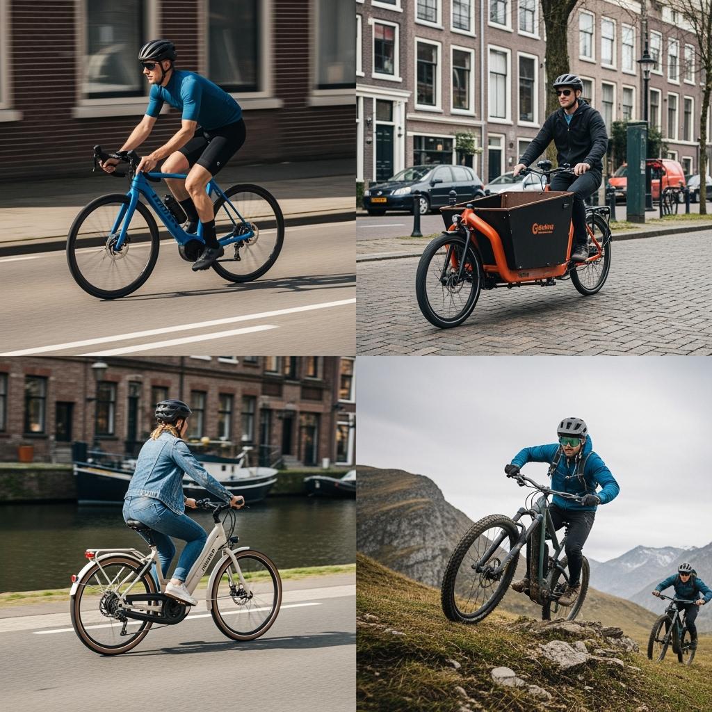 Comparison grid showing different e-bike types side by side